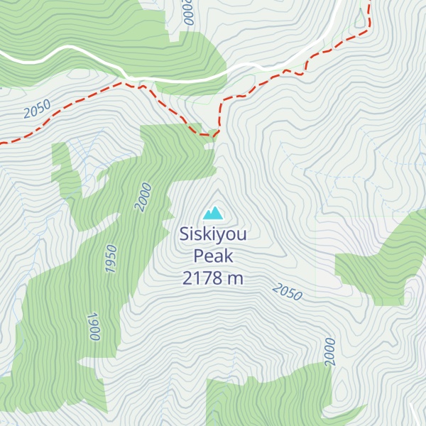 Map of Siskiyou Peak