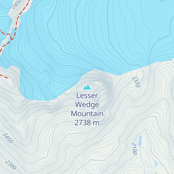 Map of Lesser Wedge Mountain