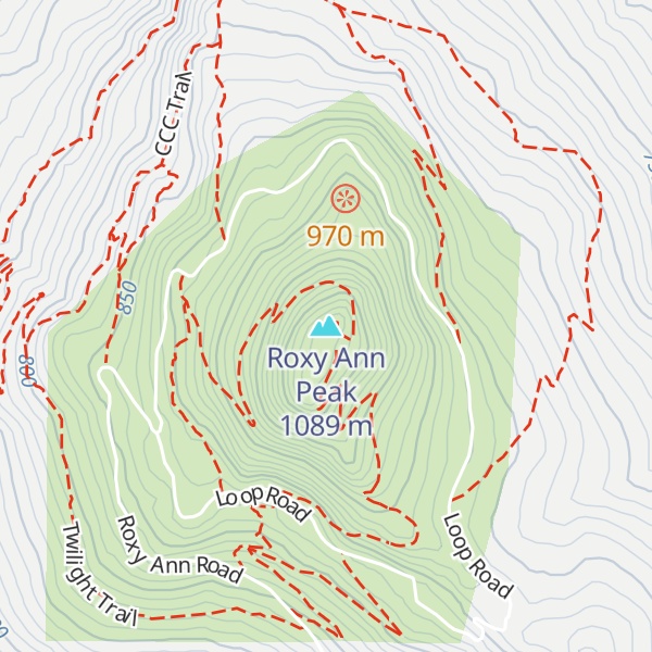 Map of Roxy Ann Peak