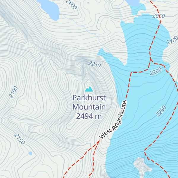 Map of Parkhurst Mountain