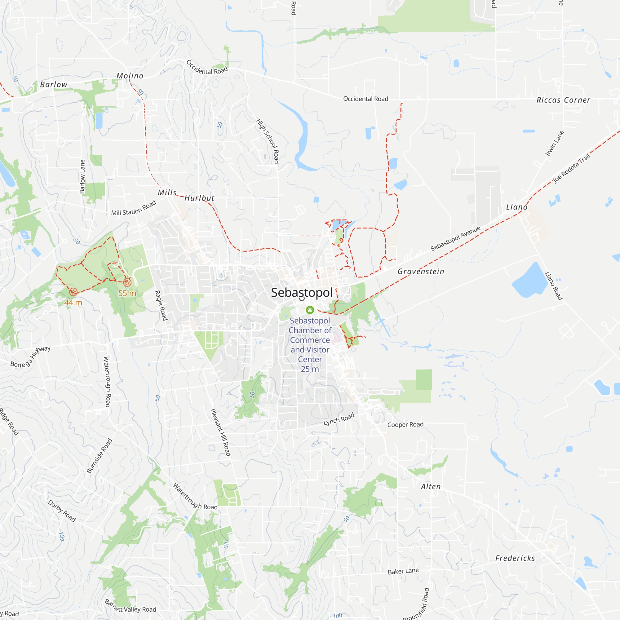 Sebastopol Chamber of Commerce and Visitor Center map