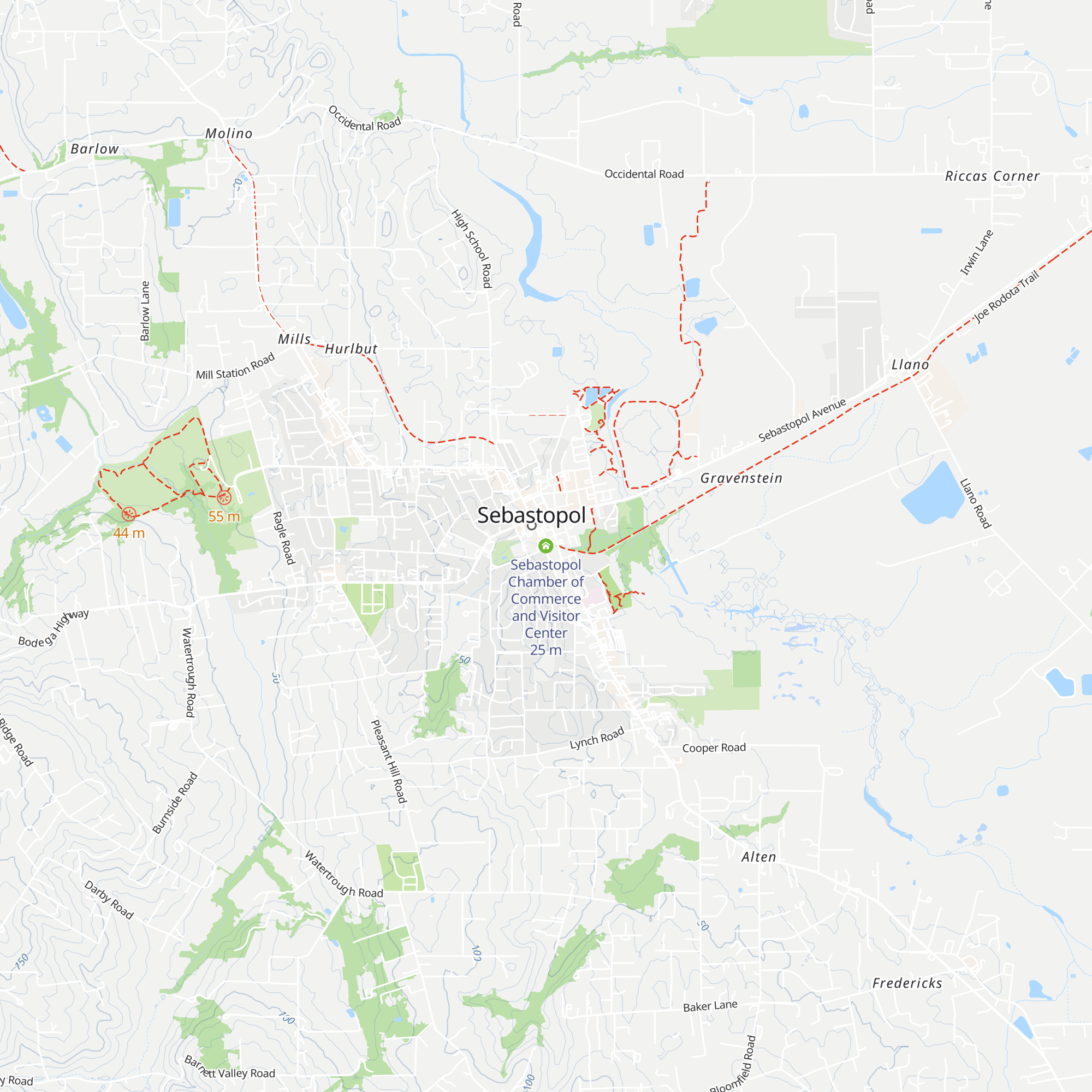 Sebastopol Chamber of Commerce and Visitor Center map