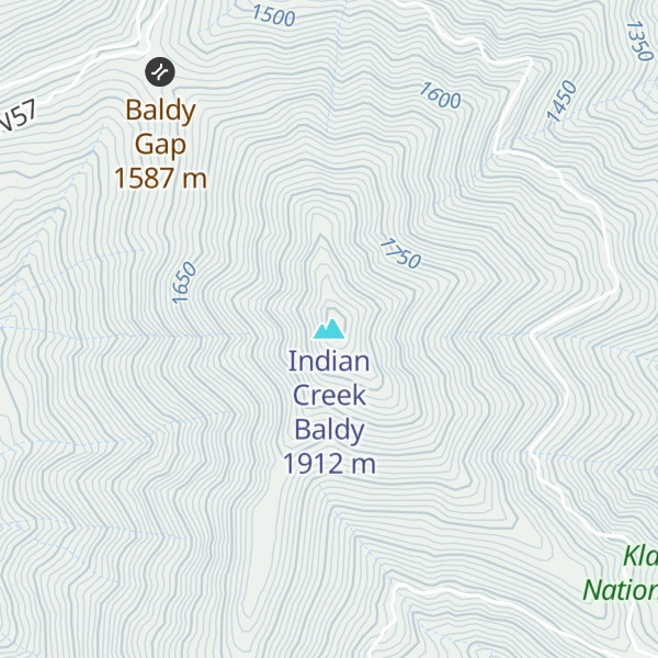 Map of Indian Creek Baldy