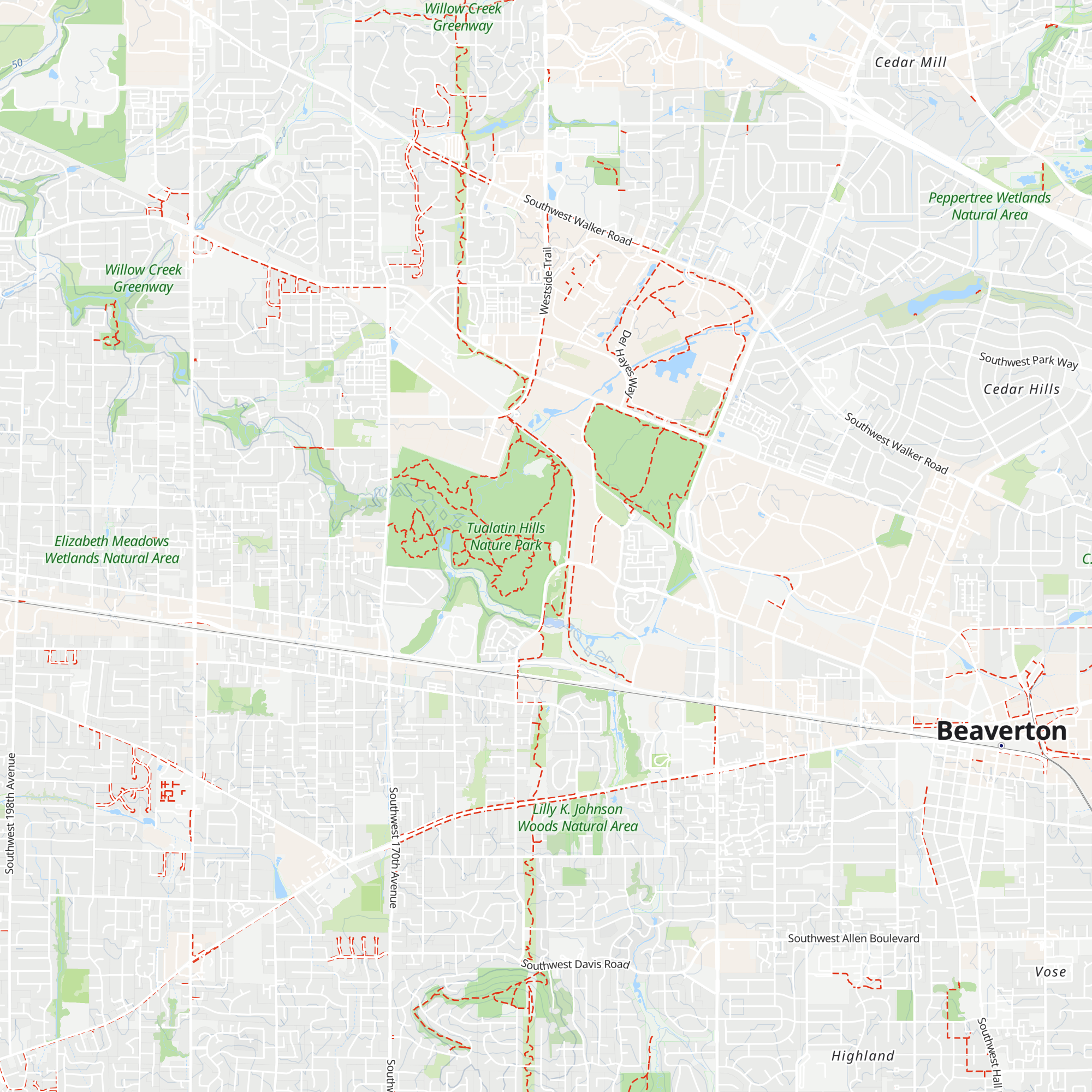 Tualatin Hills Nature Park Interpretive Center map
