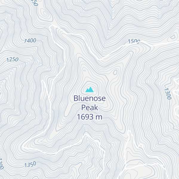 Map of Bluenose Peak