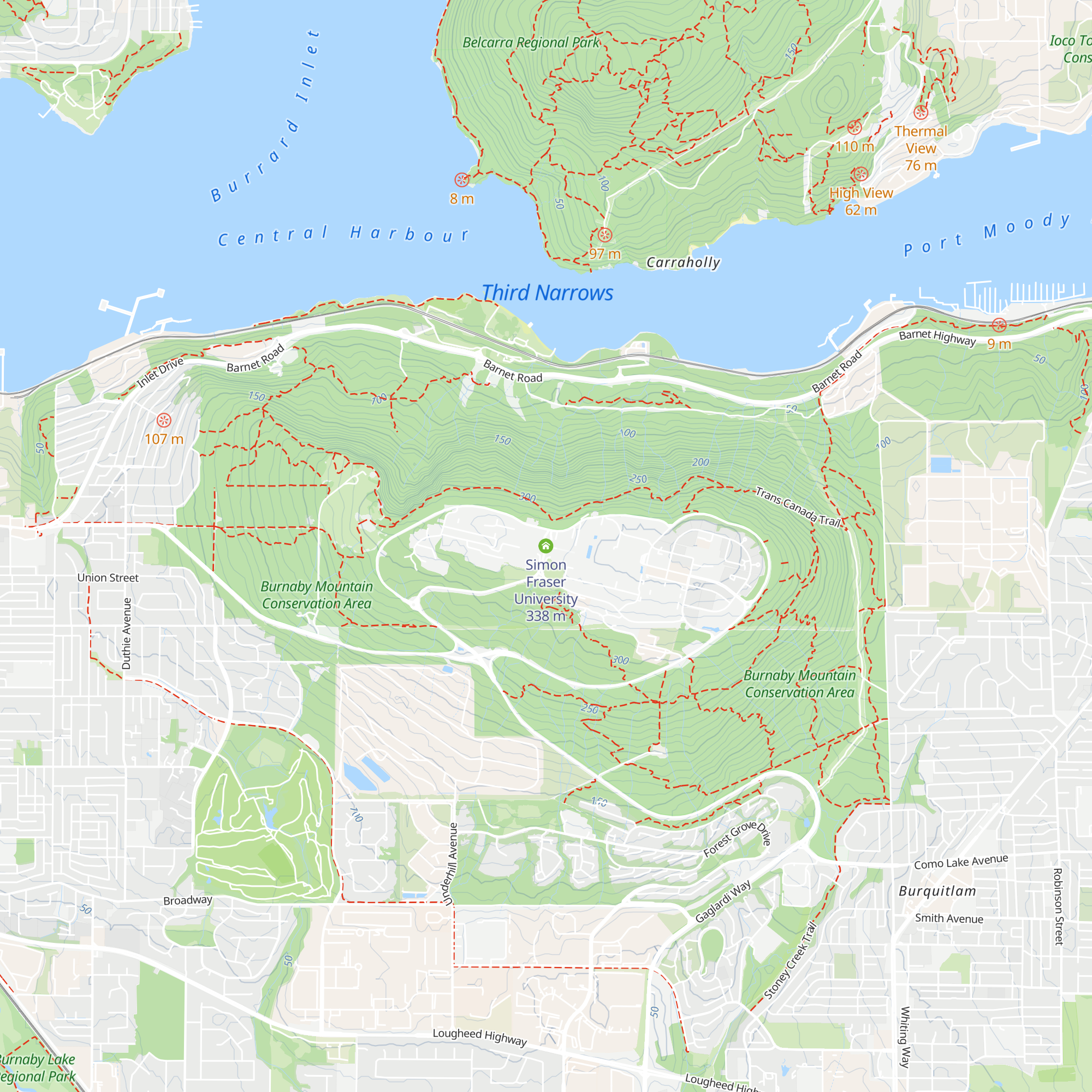 Simon Fraser University map