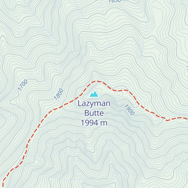 Map of Lazyman Butte