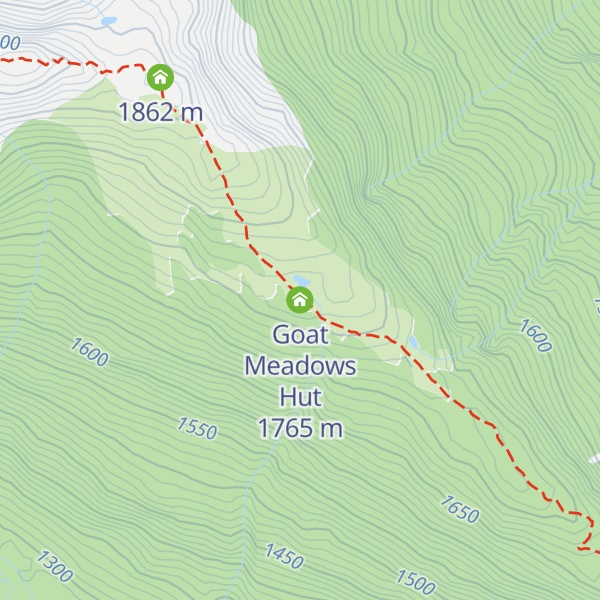 Map of Goat Meadows Hut