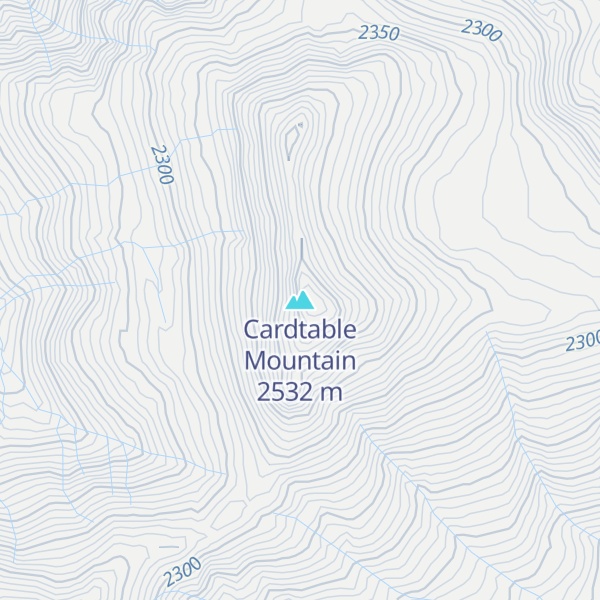 Map of Cardtable Mountain