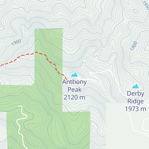 Map of Anthony Peak