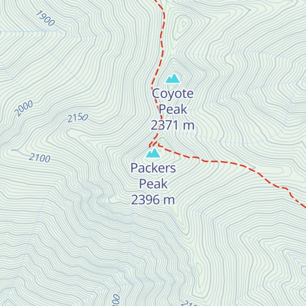 Map of Packers Peak
