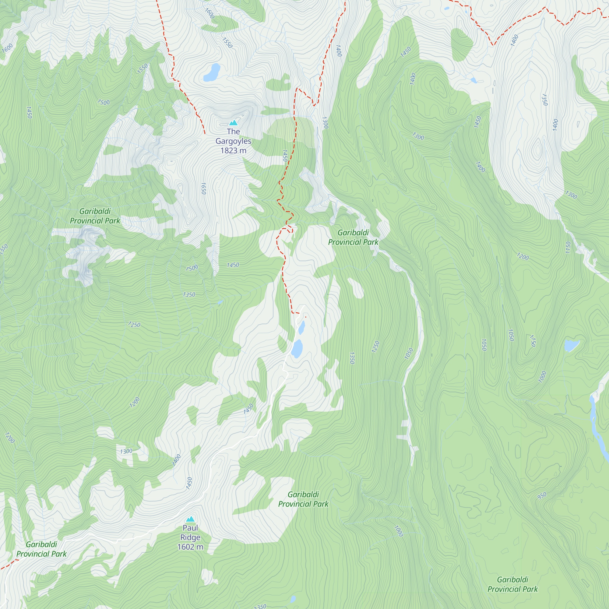 Elfin Lakes Shelter map