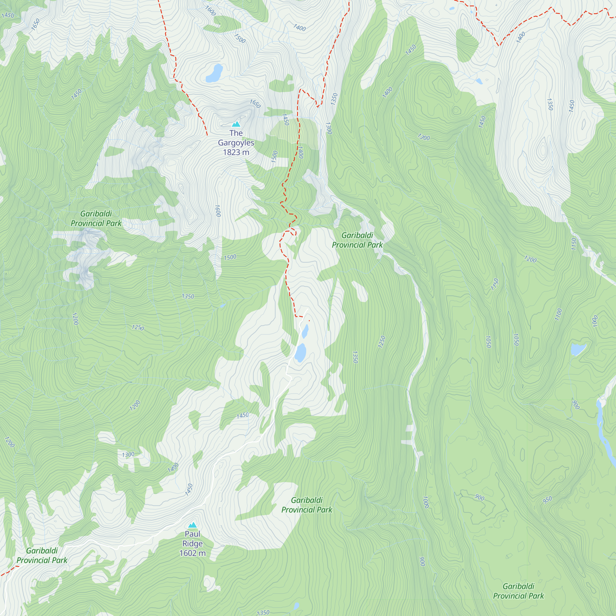 Elfin Lakes Shelter map