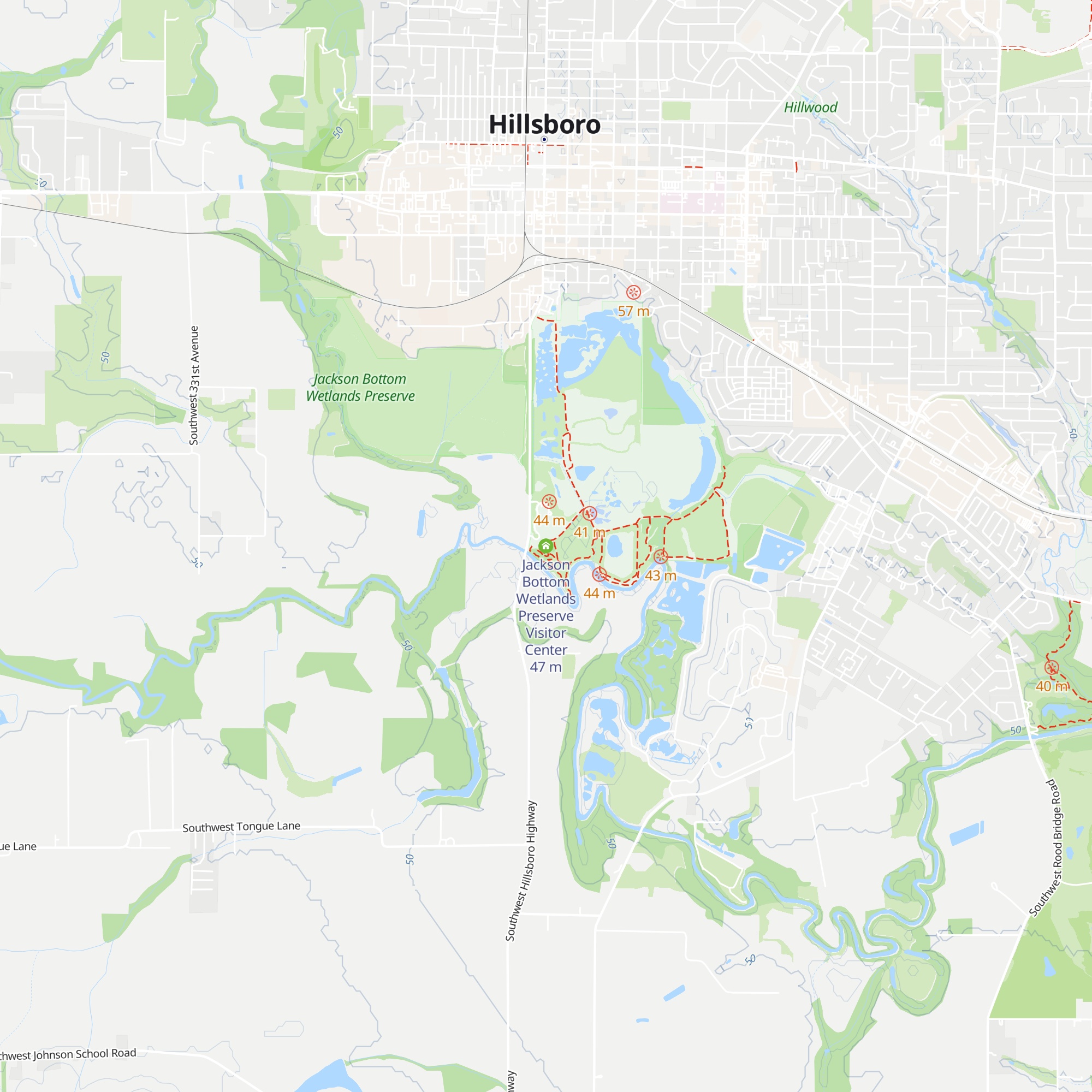Jackson Bottom Wetlands Preserve Visitor Center map