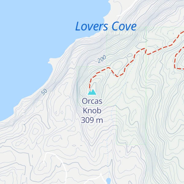 Map of Orcas Knob