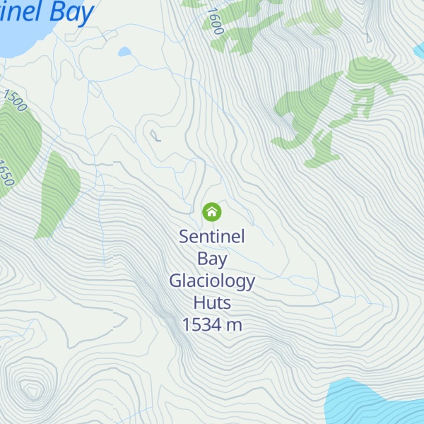 Map of Sentinel Bay Glaciology Huts