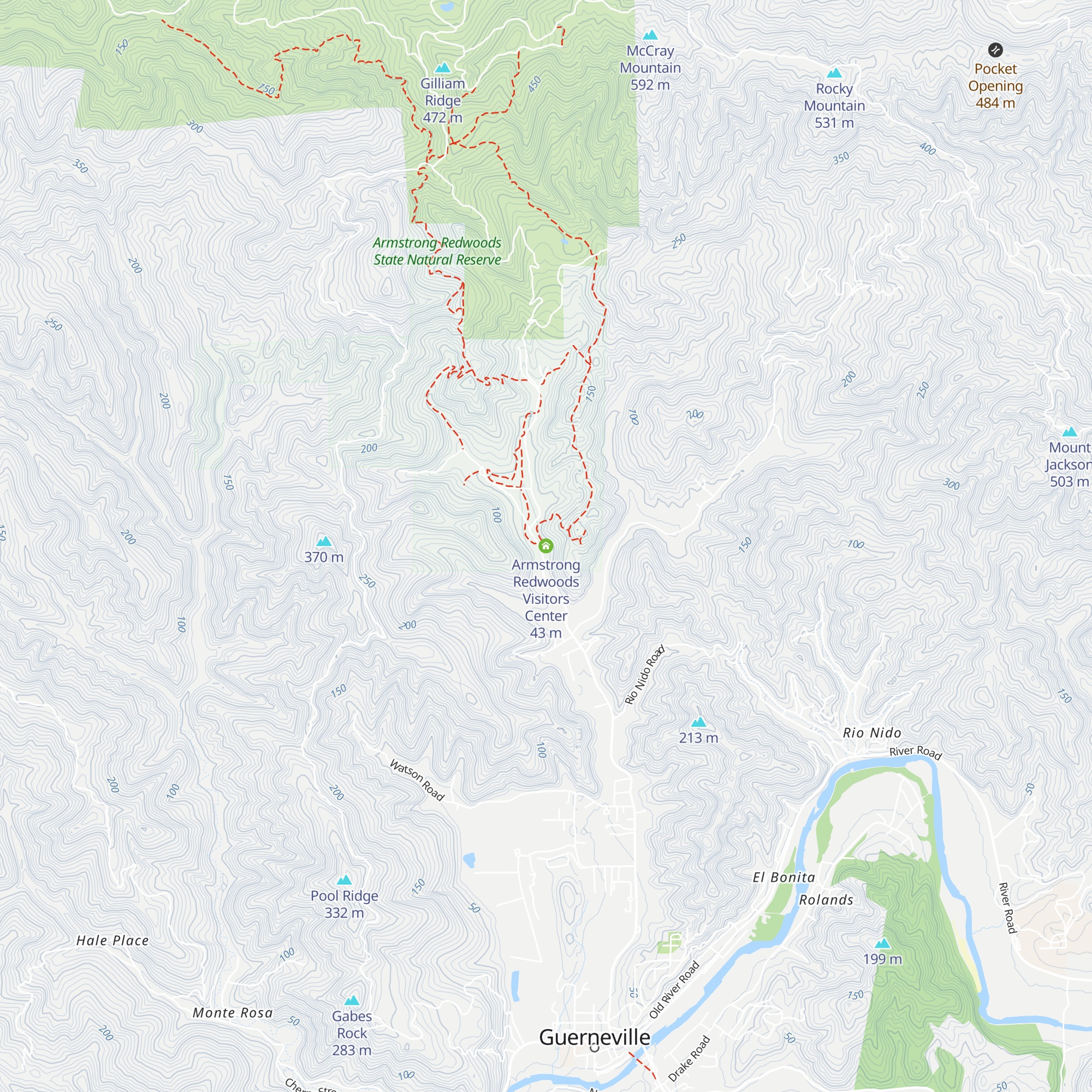 Armstrong Redwoods Visitors Center map