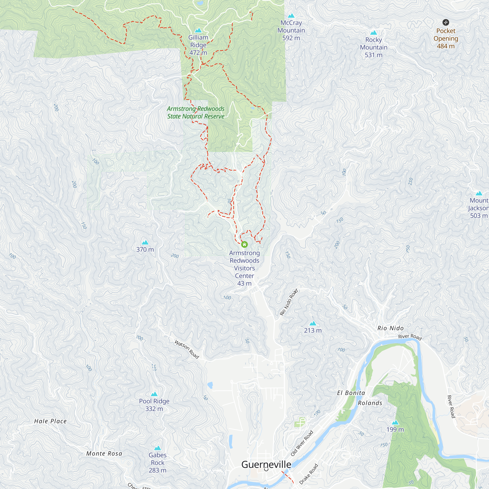 Armstrong Redwoods Visitors Center map