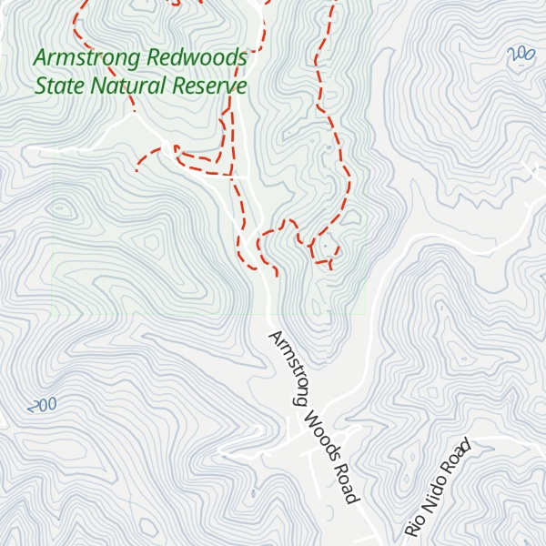 Map of Armstrong Redwoods Visitors Center