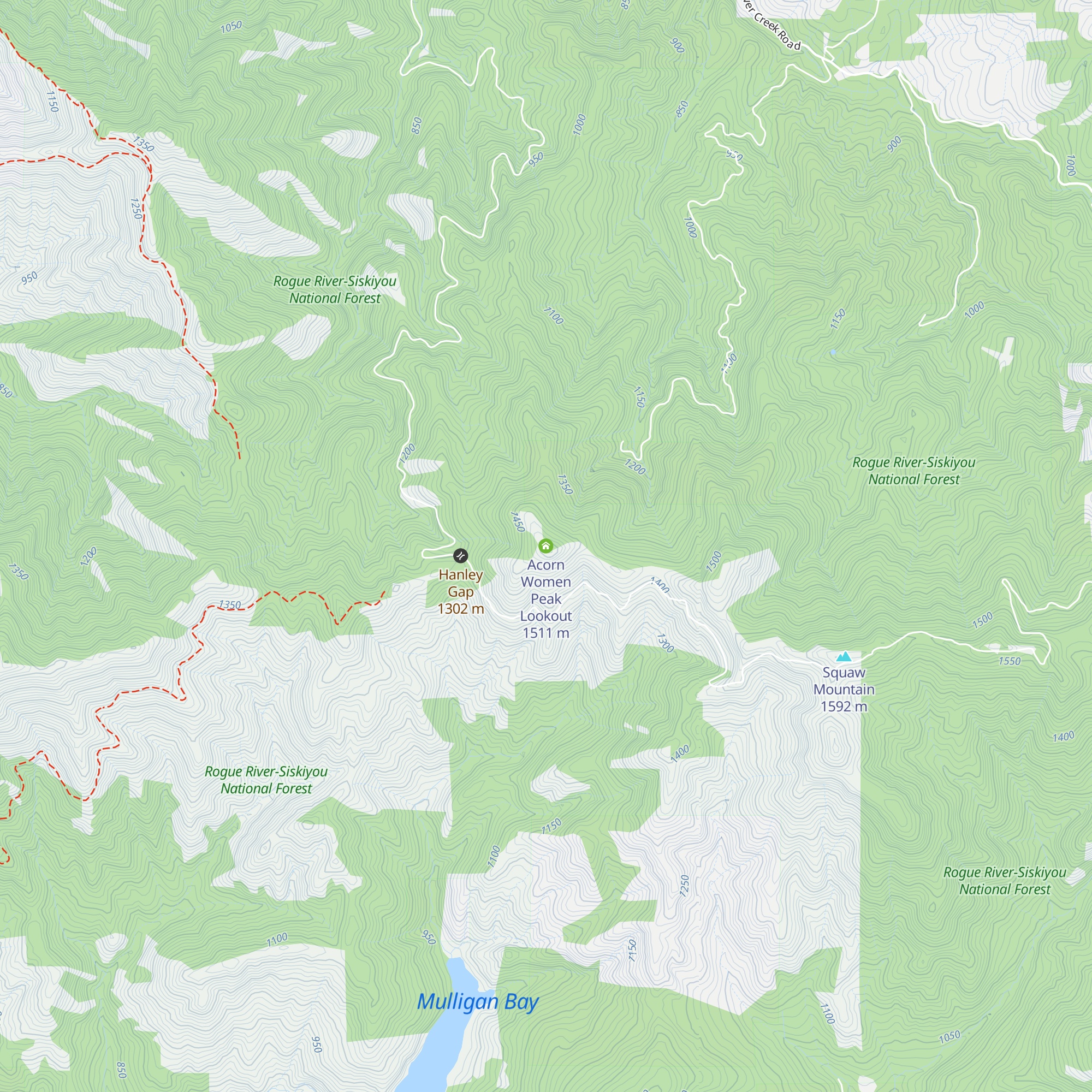 Acorn Women Peak Lookout map