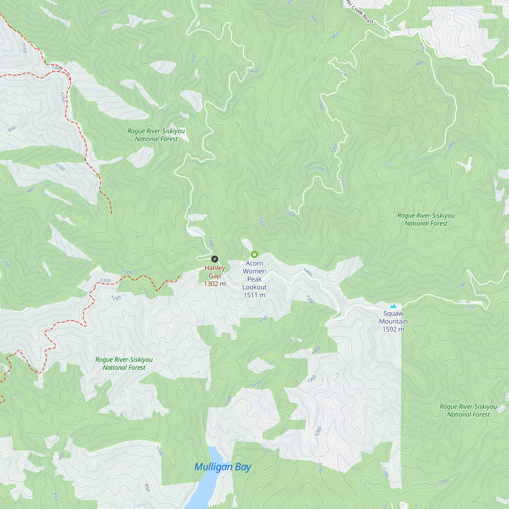 Acorn Women Peak Lookout map