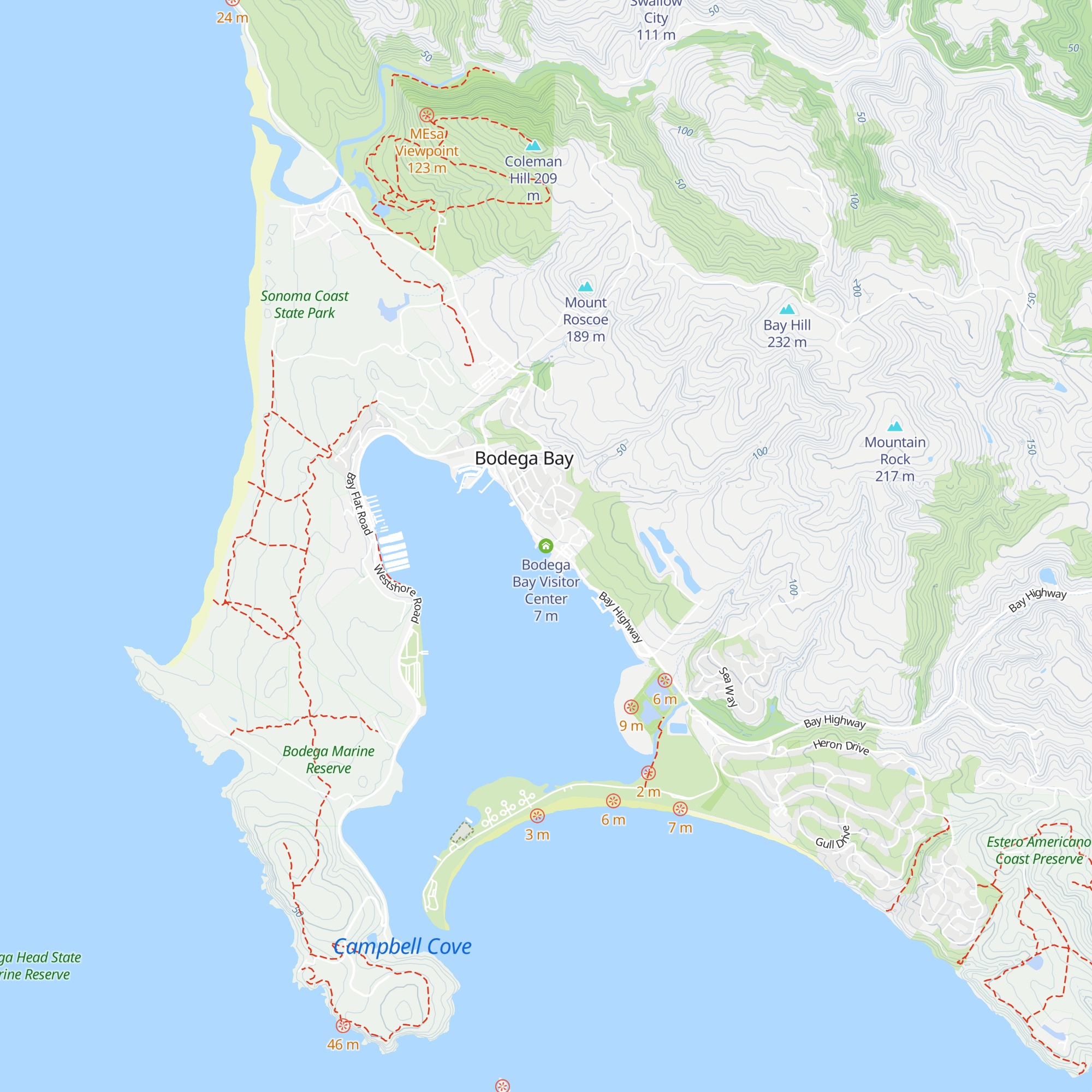 Bodega Bay Visitor Center map