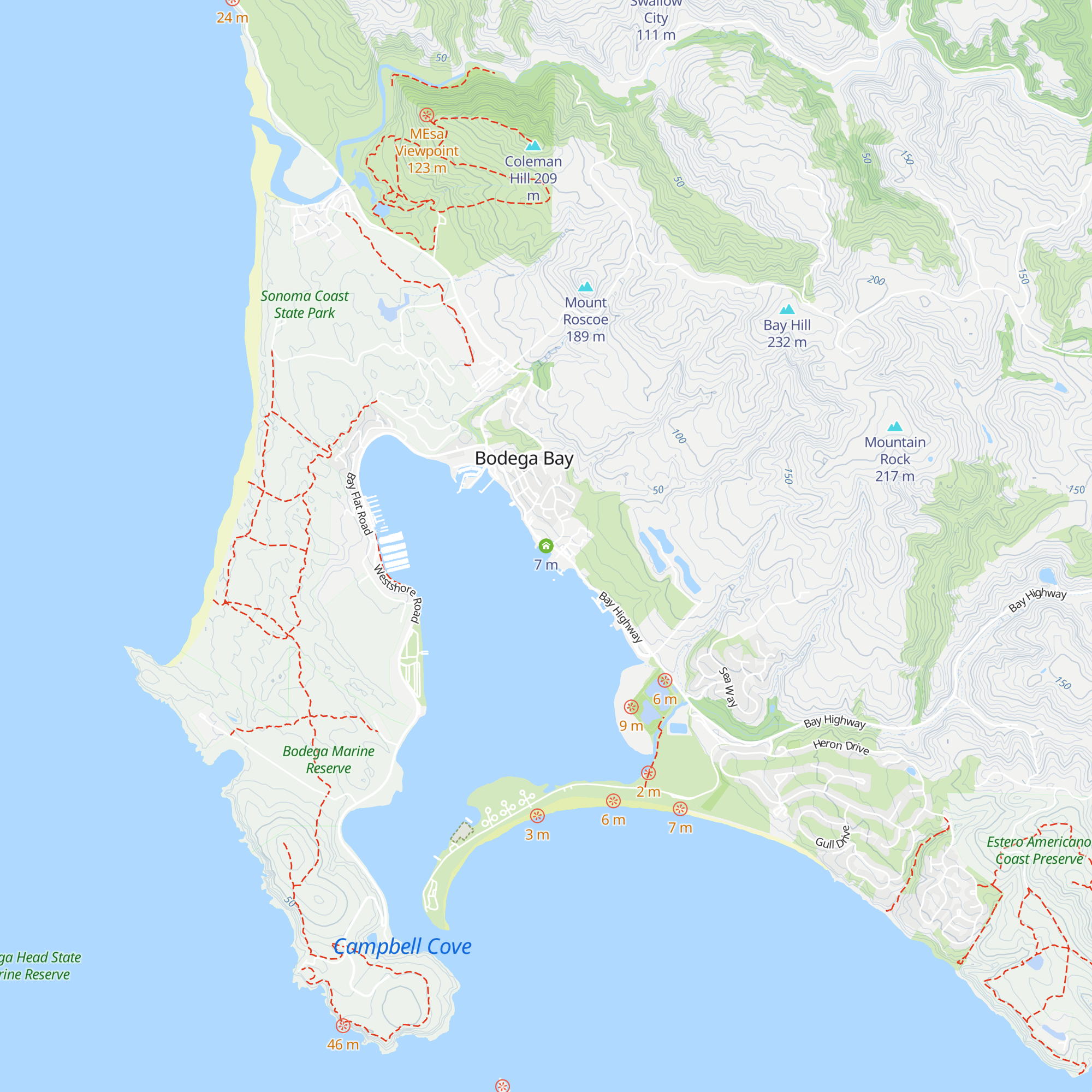 Bodega Bay Visitor Center map