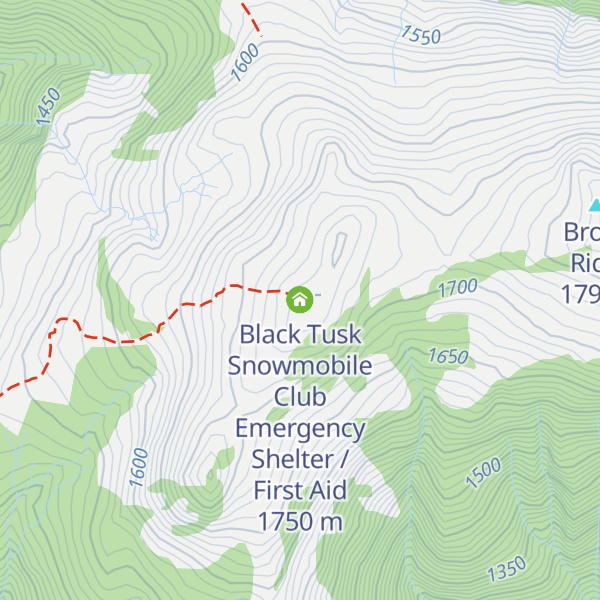 Map of Black Tusk Snowmobile Club Emergency Shelter / First Aid