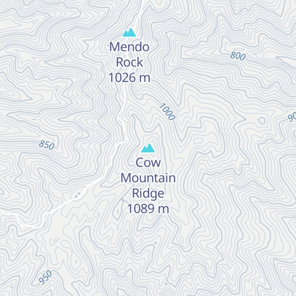 Map of Cow Mountain Ridge