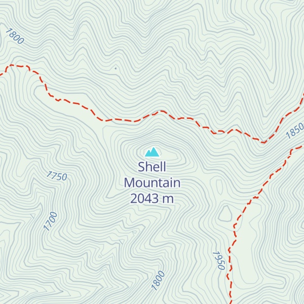 Map of Shell Mountain