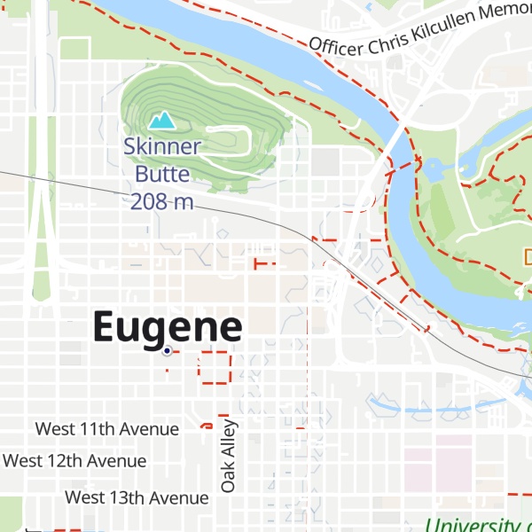 Map of Eugene Cascades and Coast