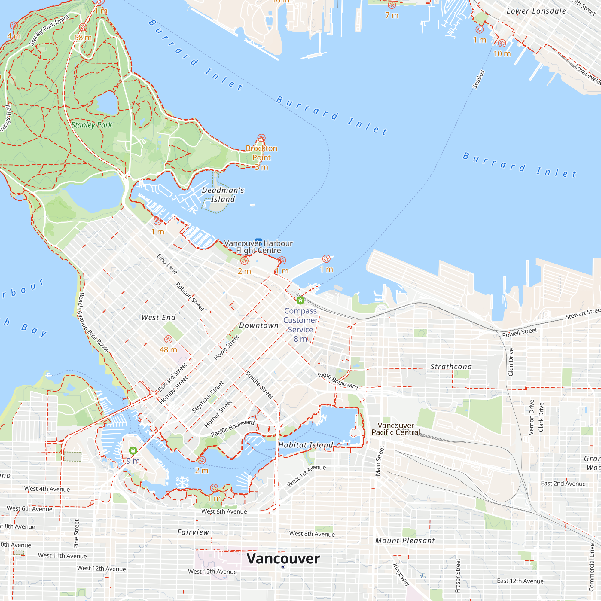 Compass Customer Service map