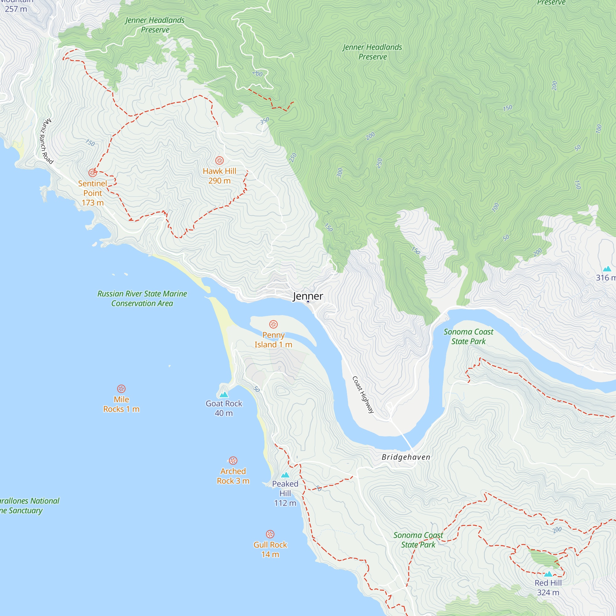 Jenner Visitor Center map