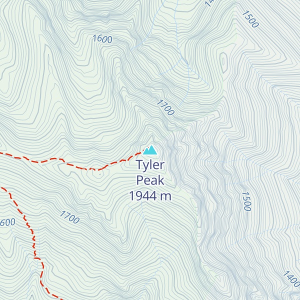 Map of Tyler Peak