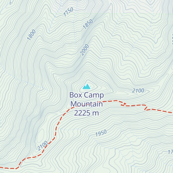 Map of Box Camp Mountain