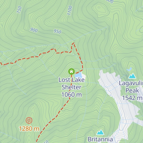 Map of Lost Lake Shelter