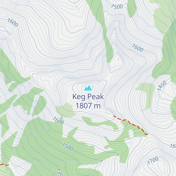 Map of Keg Peak