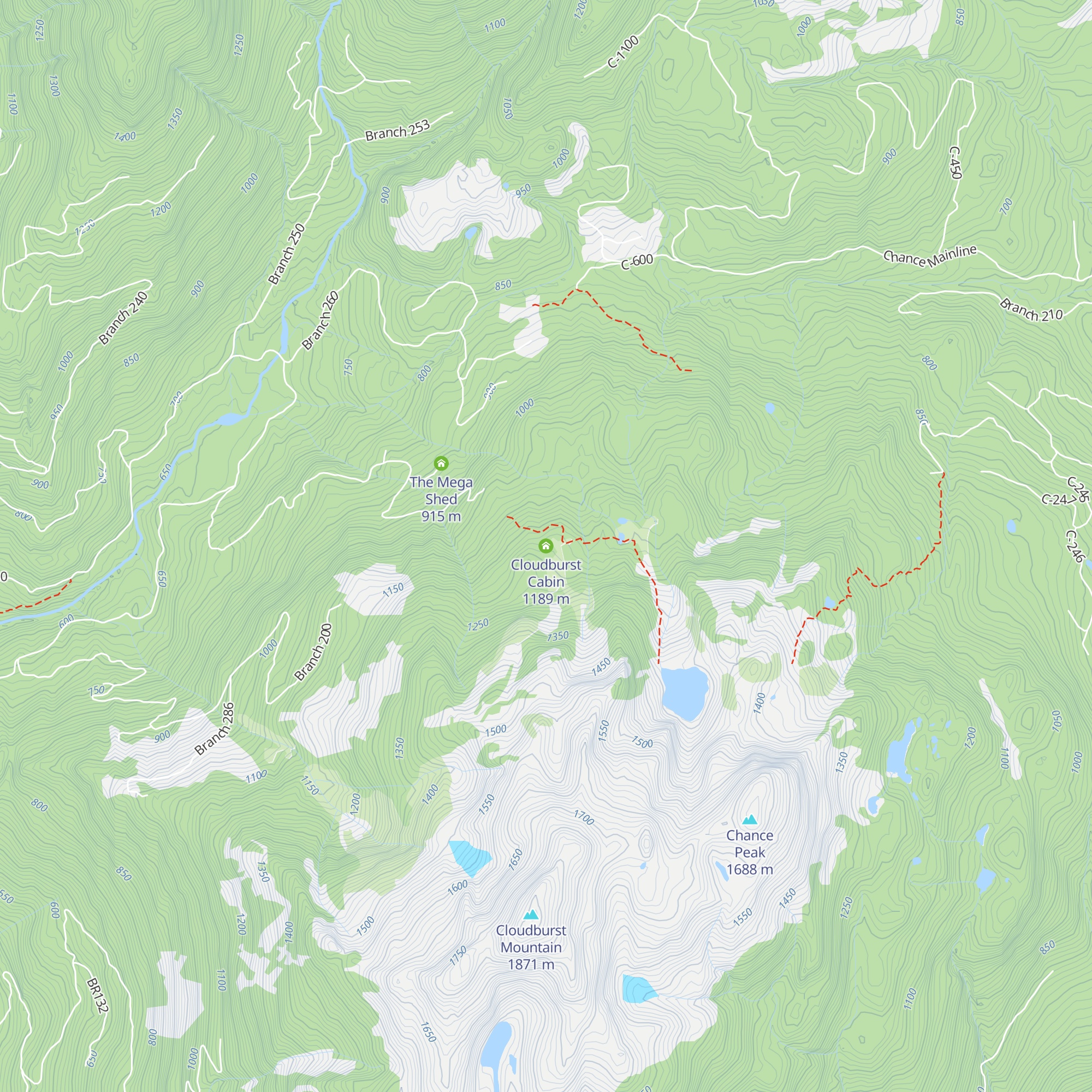 Cloudburst Cabin map