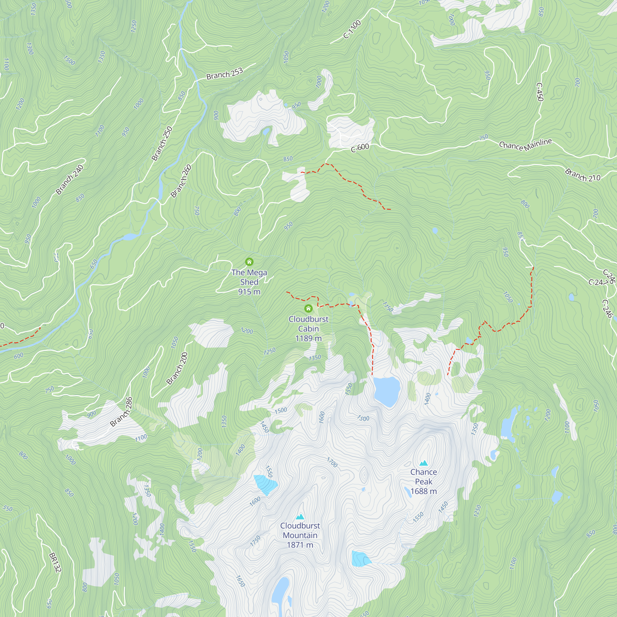 Cloudburst Cabin map