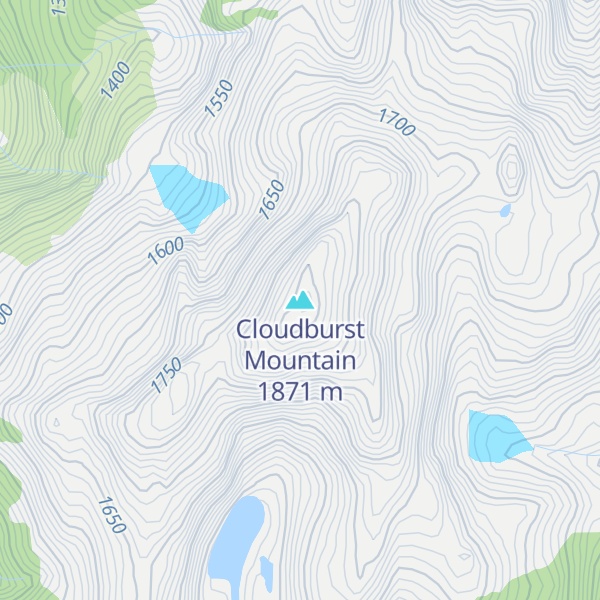 Map of Cloudburst Mountain