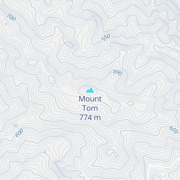 Map of Mount Tom