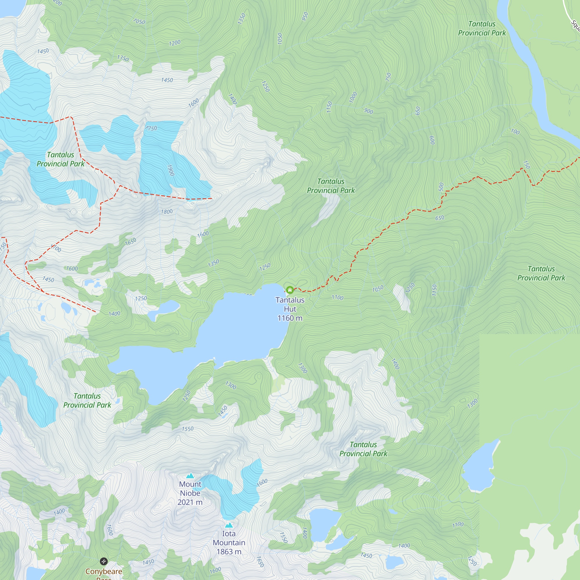 Tantalus Hut map