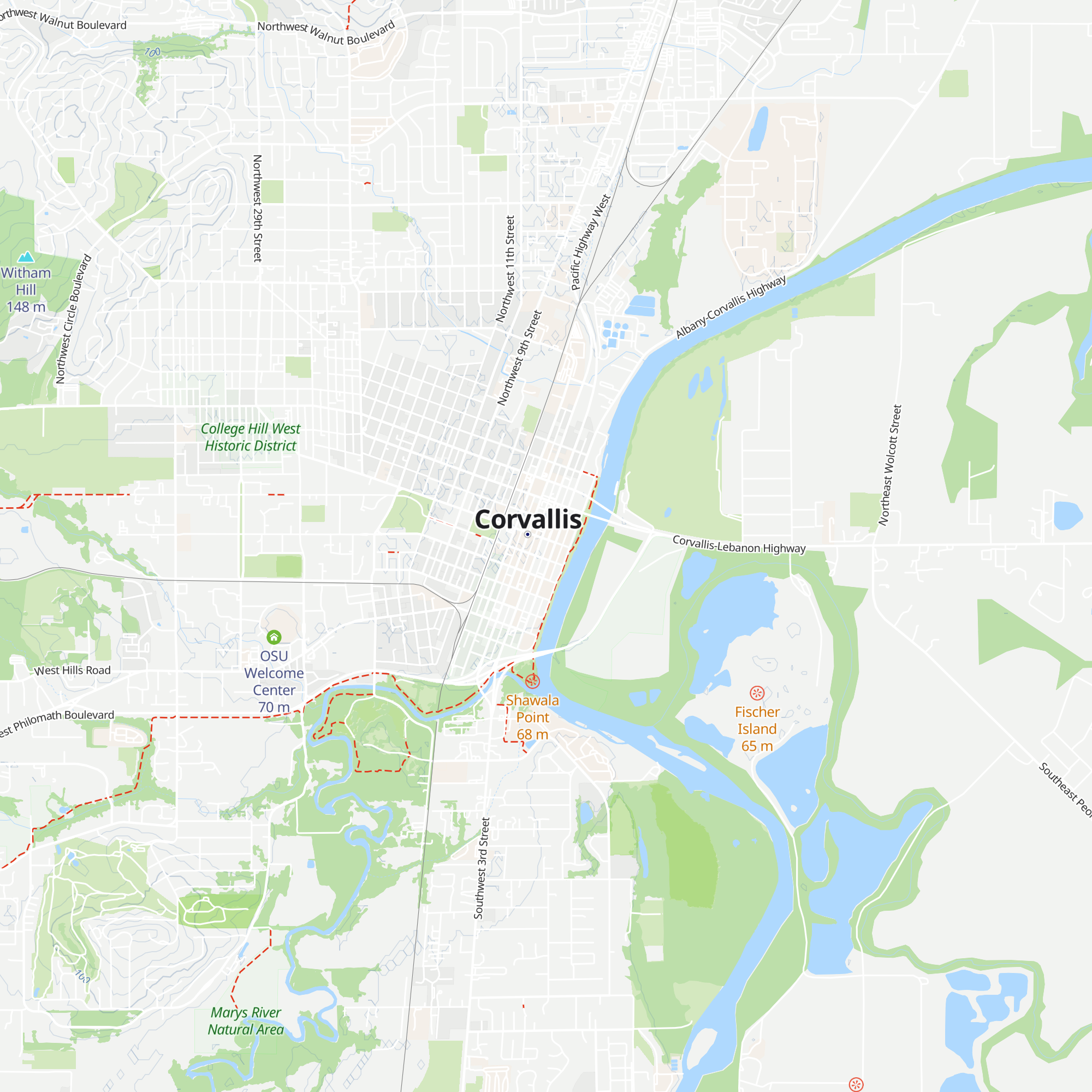 Corvallis Visitor Center map
