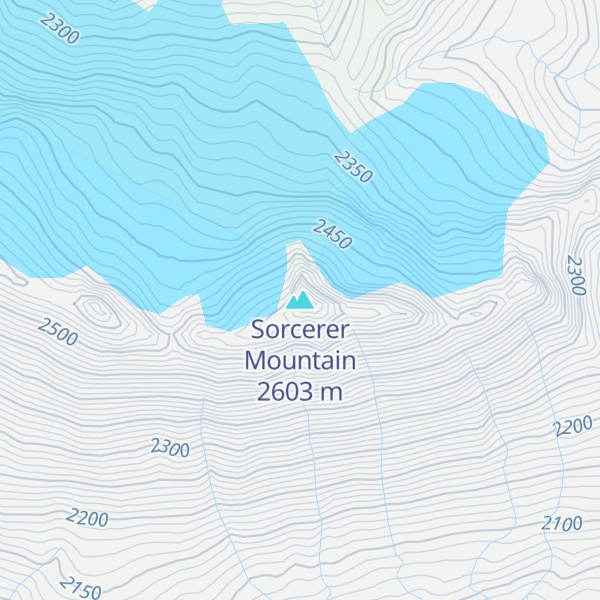 Map of Sorcerer Mountain