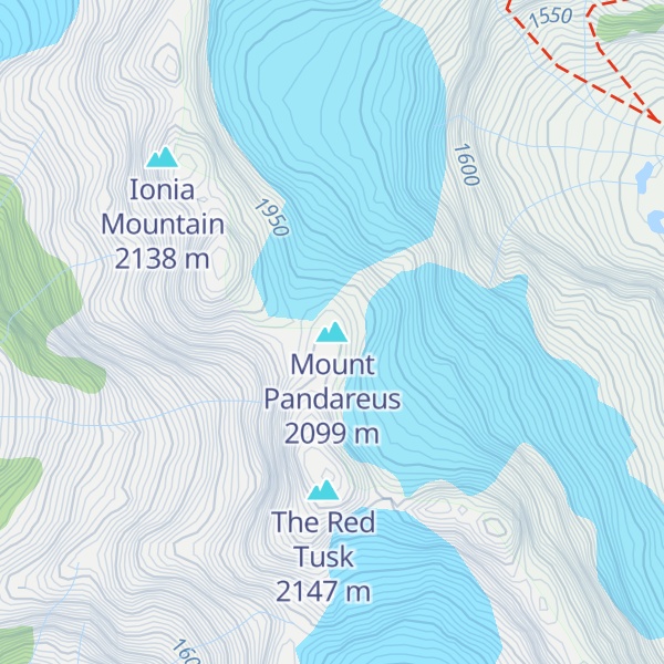 Map of Mount Pandareus