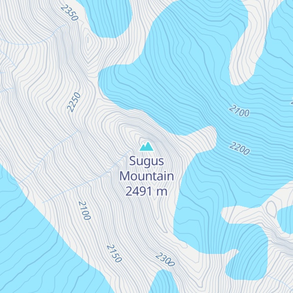 Map of Sugus Mountain