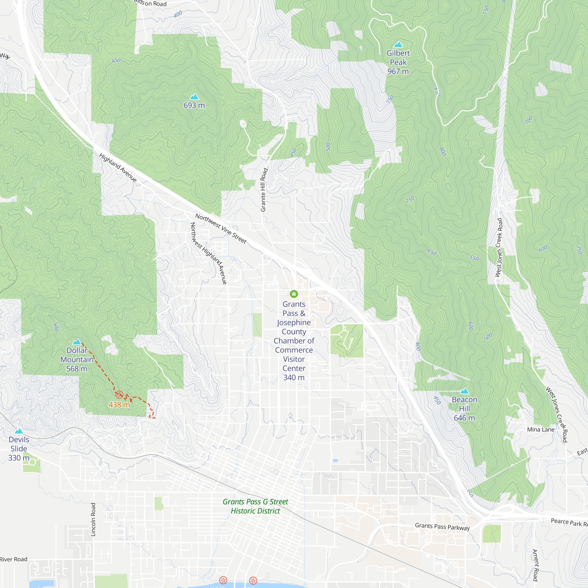 Grants Pass & Josephine County Chamber of Commerce Visitor Center map
