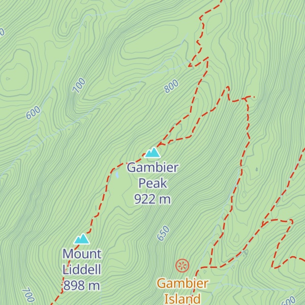 Map of Gambier Peak