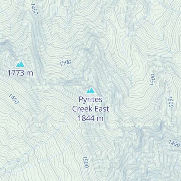 Map of Pyrites Creek East