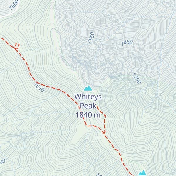 Map of Whiteys Peak